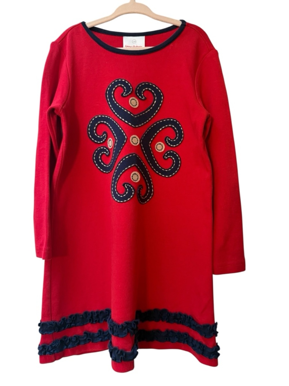 Girls Hanna Andersson Dress Red Navy
Size: 110 (US 5/6)